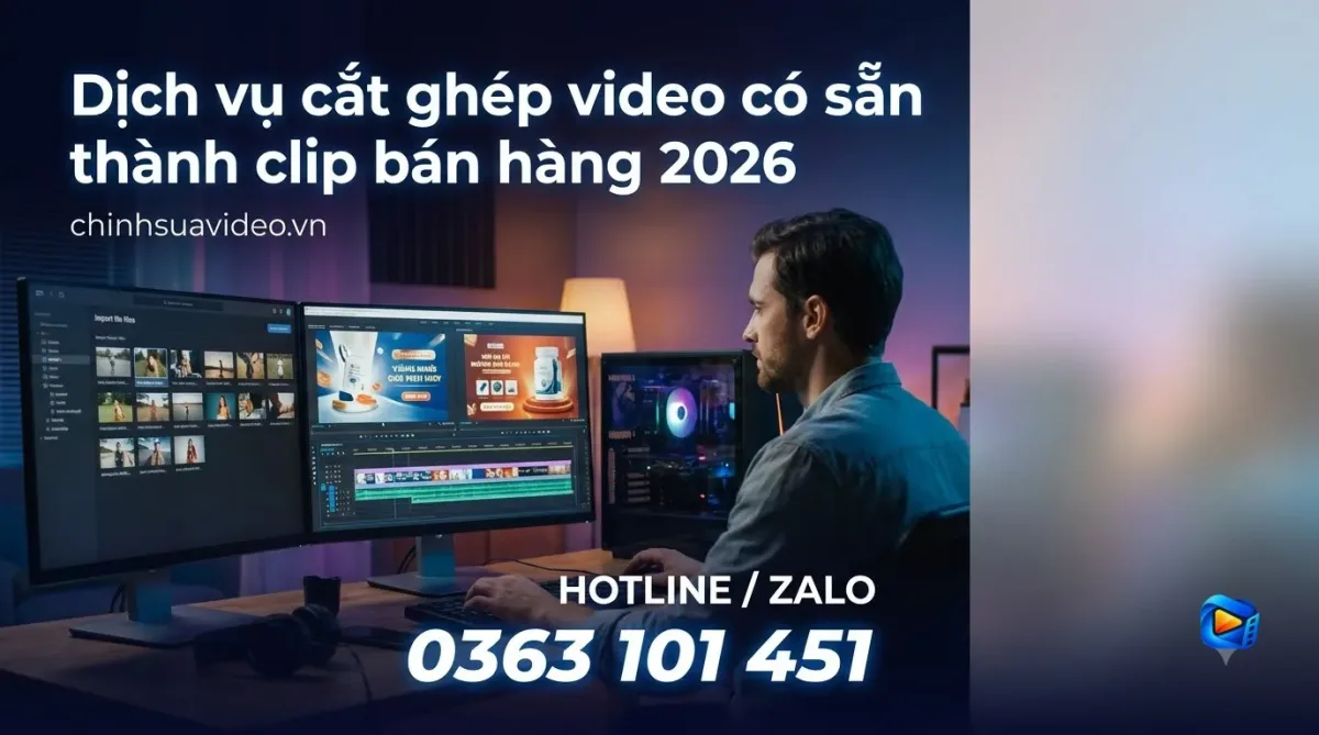 Dịch vụ cắt ghép video có sẵn thành clip bán hàng 2026